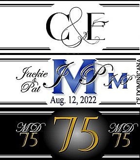 Samples of custom cigar labels designed for L.A. weddings and milestone birthdays Samples of custom cigar labels designed for L.A. weddings and milestone birthdays